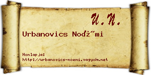 Urbanovics Noémi névjegykártya